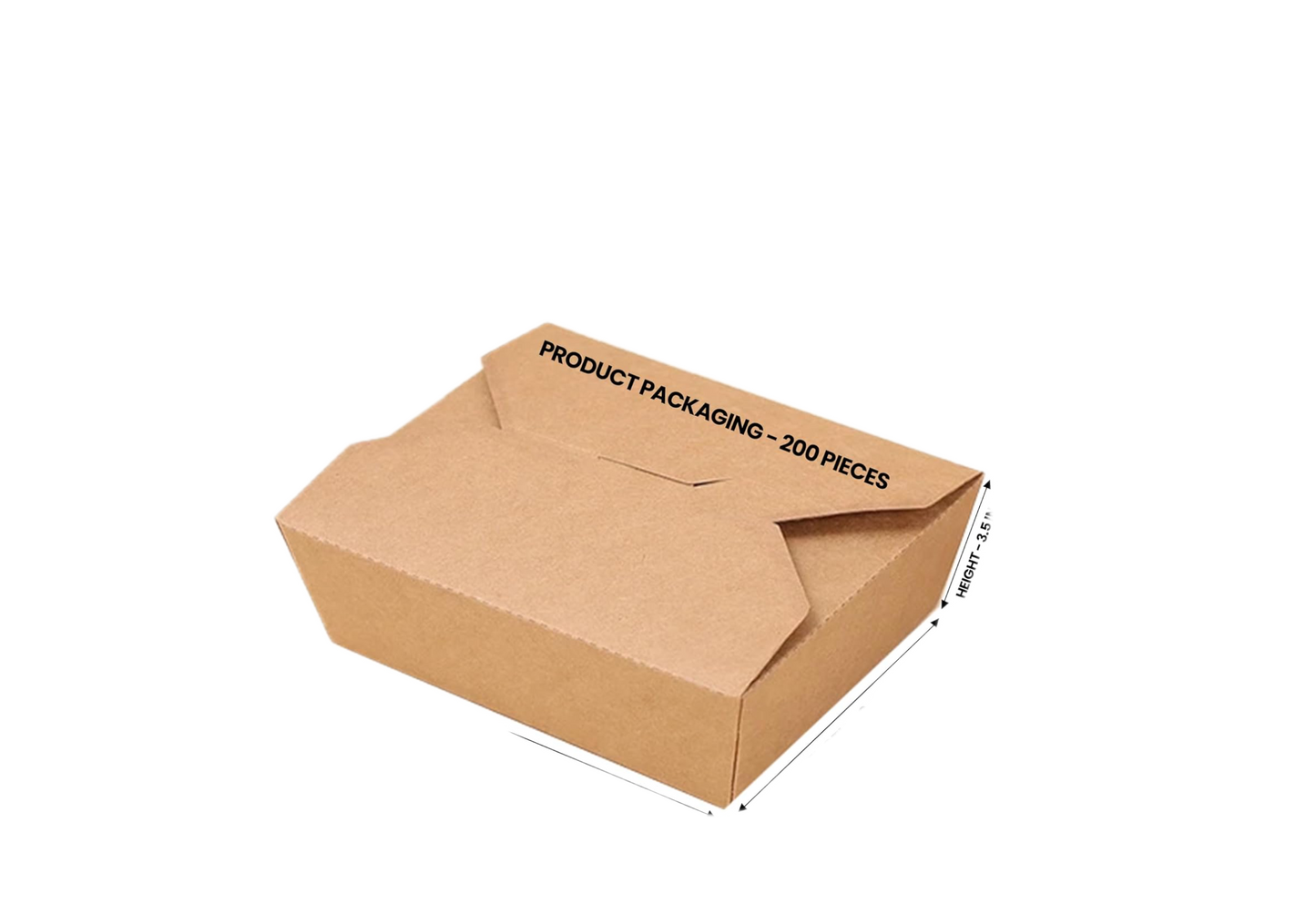 Kraft Folded Paper Container #3 200 Pcs