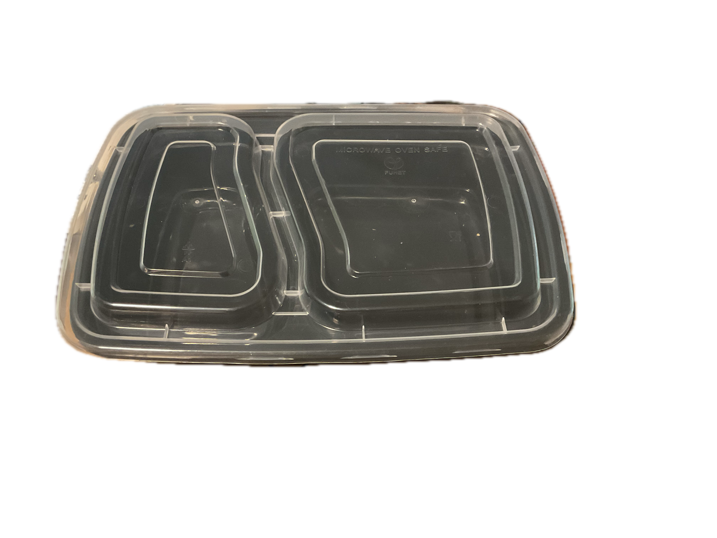 2 Compartments Food Container 32oz. 150 Sets Case
