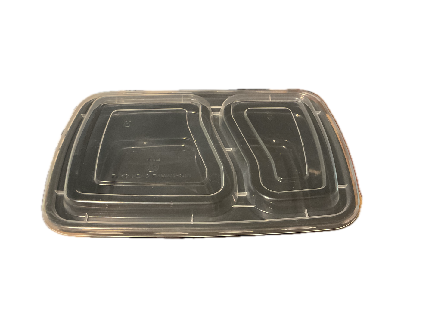 2 Compartments Food Container 32oz. 150 Sets Case
