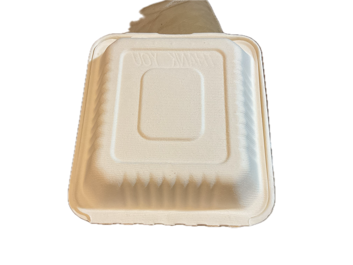 Fiber Sugarcane Clamshells container 8x8.5x3 (H) 3 Compartment 200/case