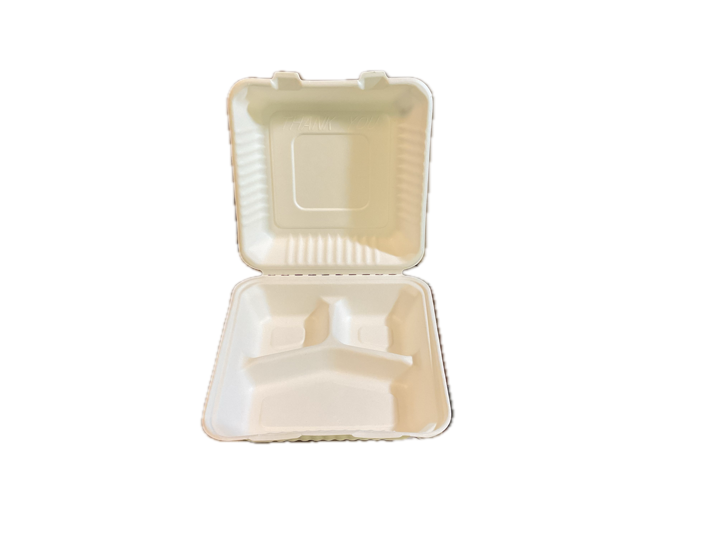 Fiber Sugarcane Clamshells container 9x9x3(H) 3 Compartment 200/case