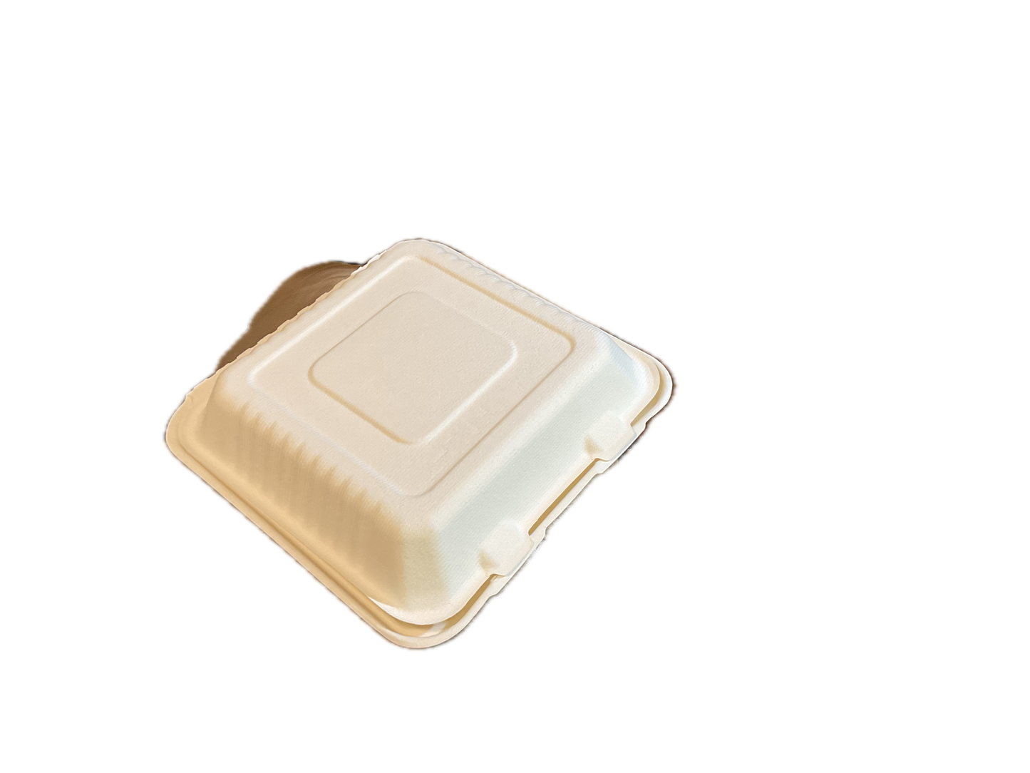 Fiber Sugarcane Clamshells container 8x8.5x3 (H) 3 Compartment 200/case