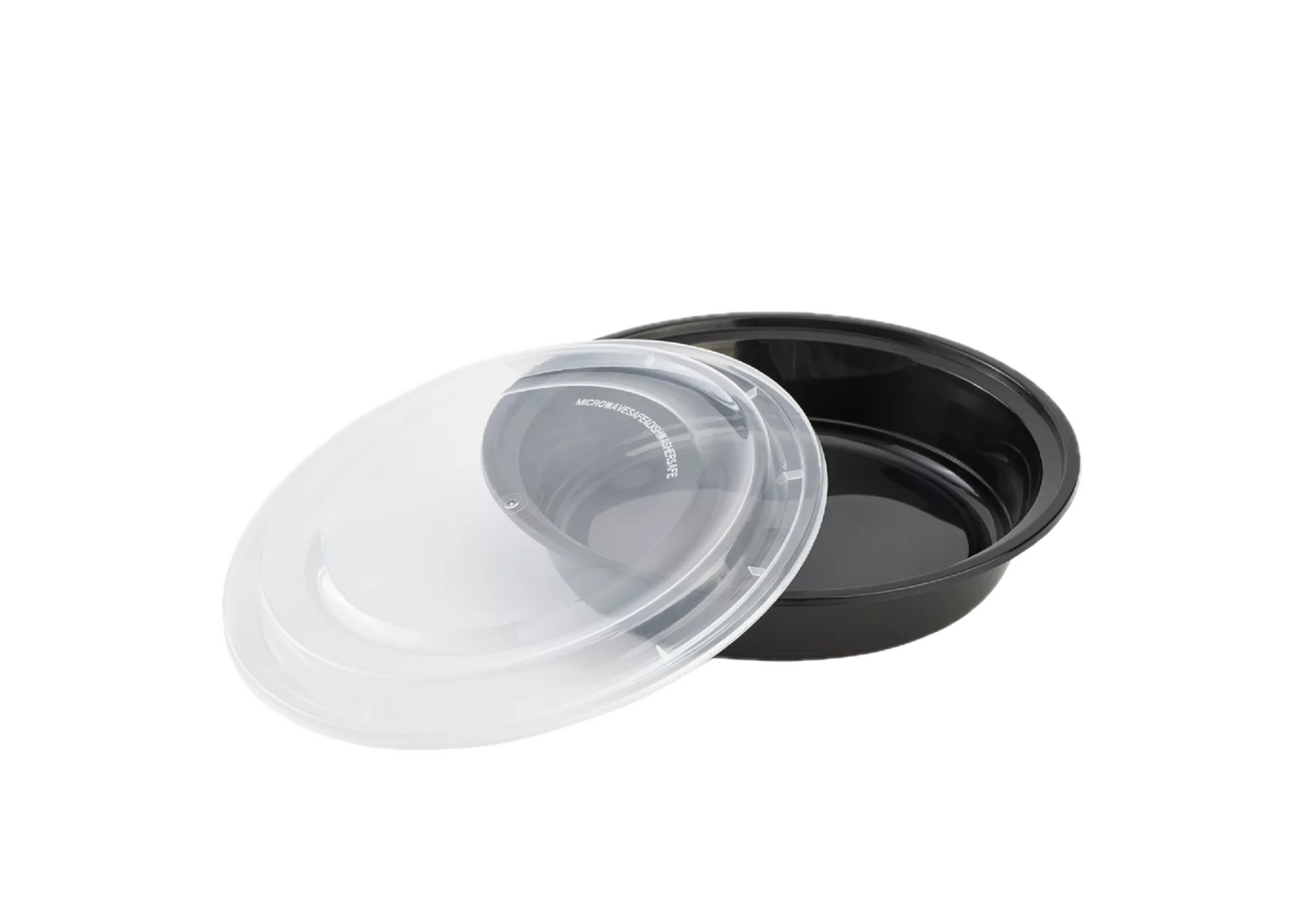 Black Round Container 48oz 150 Sets