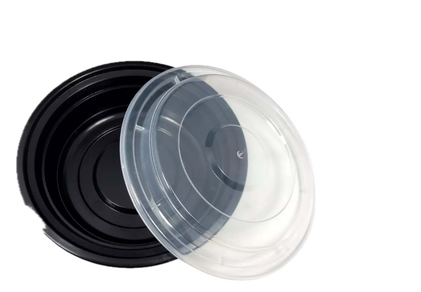 Black Round Container 48oz 150 Sets