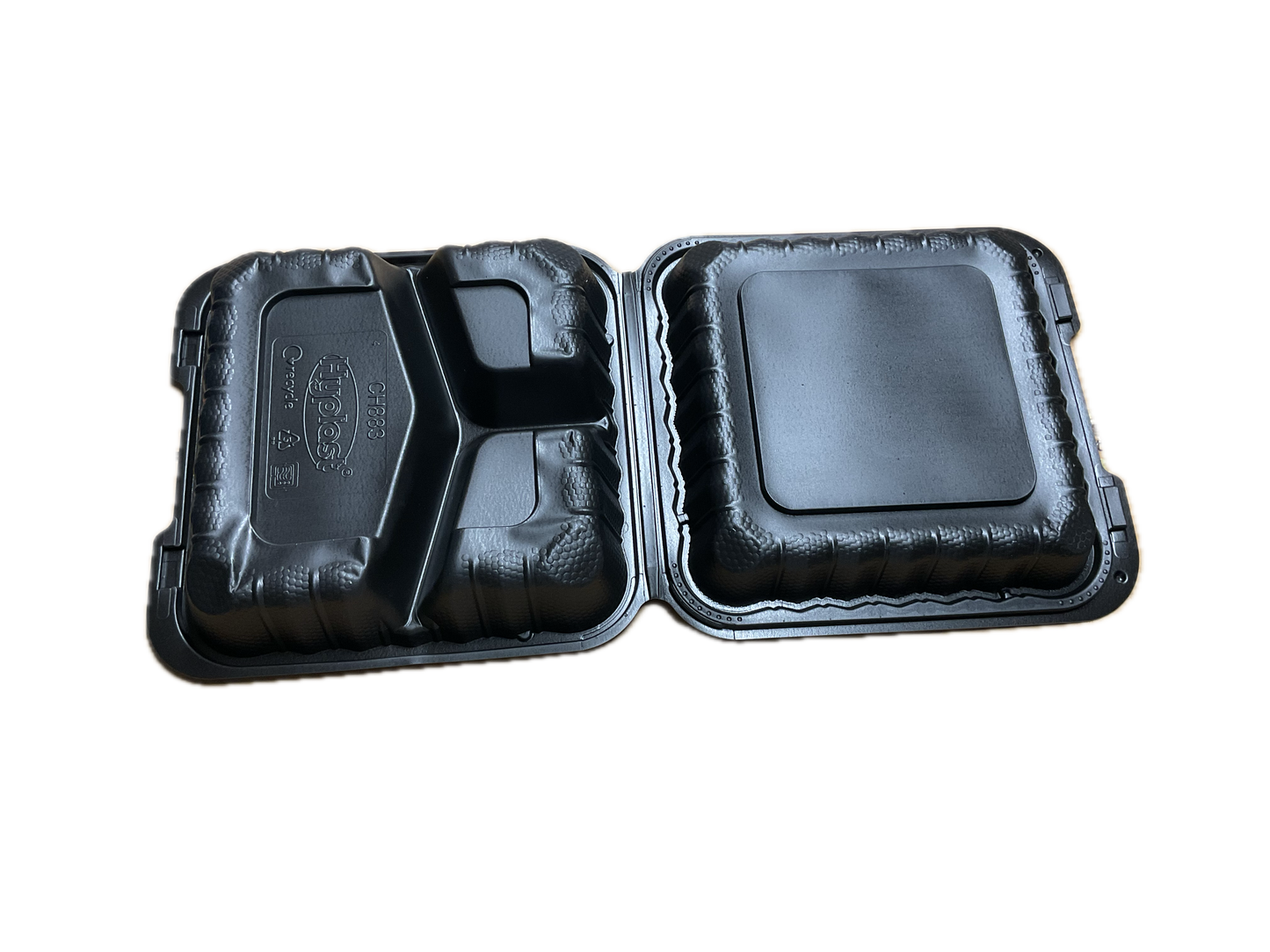 Fiber Mineral Clamshells CHPM883B 3-Compartment 8x8x3.5 (H)150 case