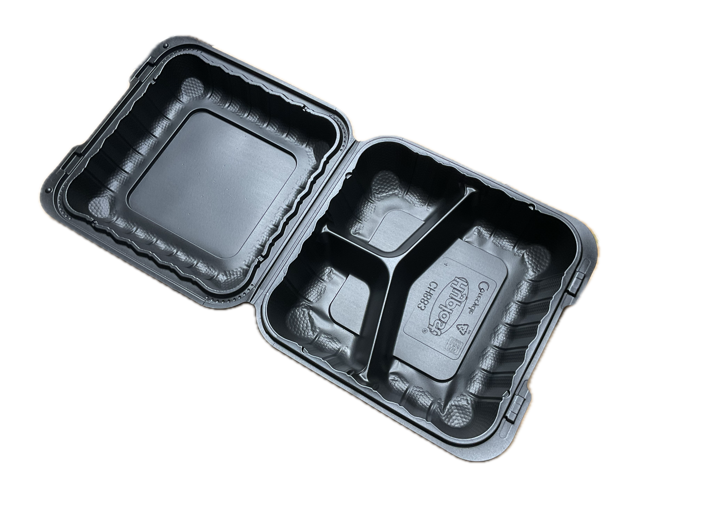 Fiber Mineral Clamshells CHPM883B 3-Compartment 8x8x3.5 (H)150 case
