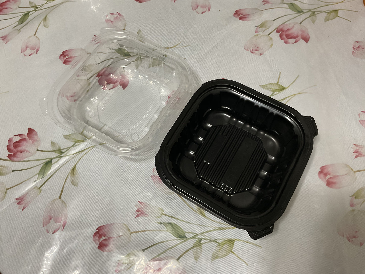 6”x6”3.5(H)Black/Clear Take-Out Clamshell 300 case