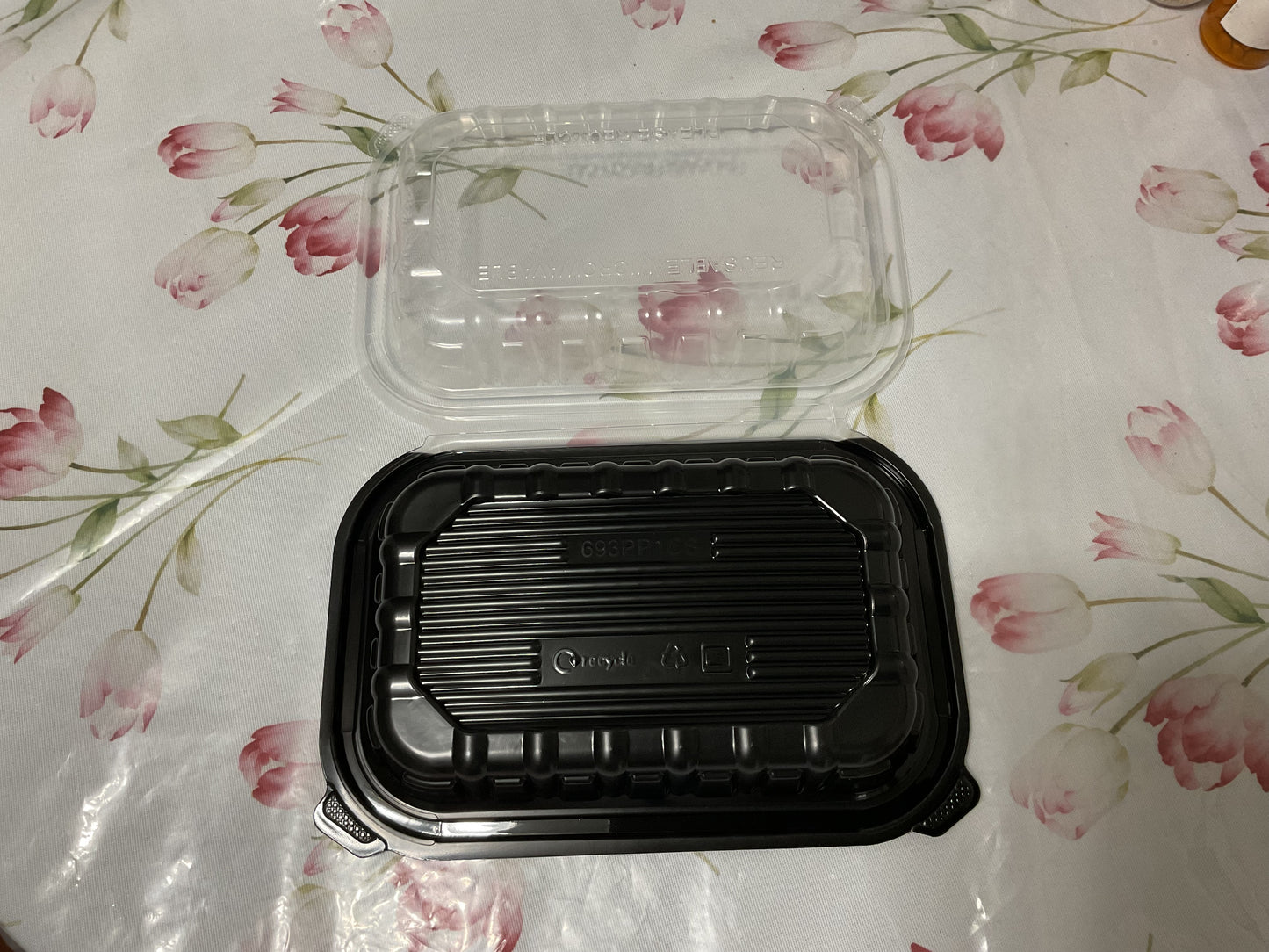 9x6”3.5(H)Black/Clear Take-Out Clamshell 150 case