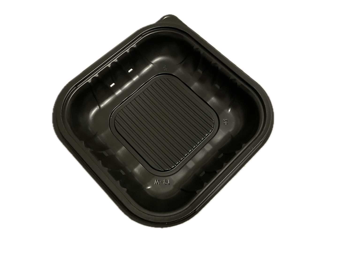 8x8”x3.5(H)PP Black Tray With Translucent Lid-Not Hinged 100 unit case