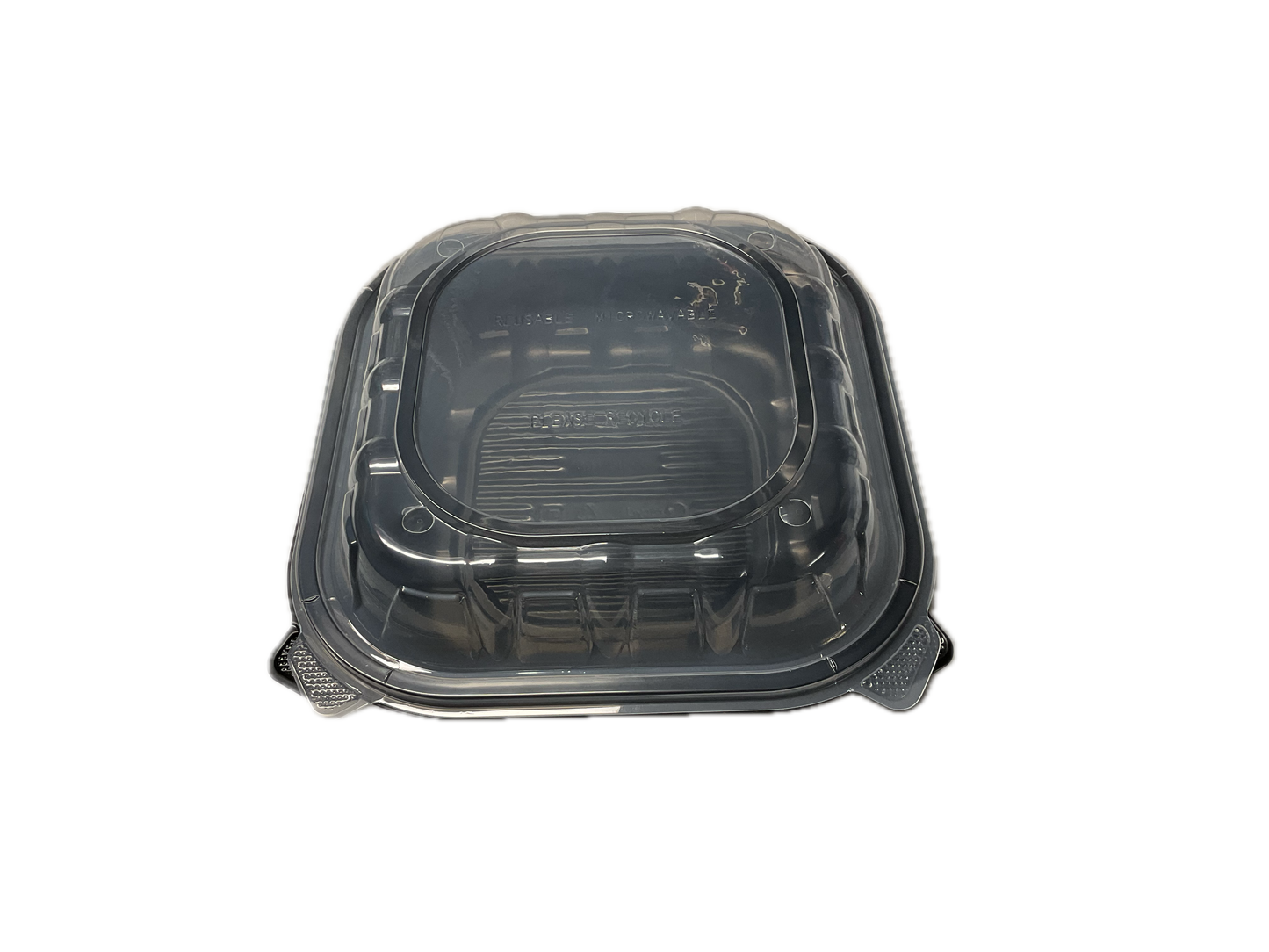 9”x9”1-Compartment Black/Clear Take out Clamshell 150 case