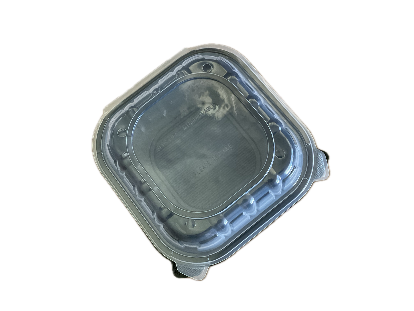 9”x9”1-Compartment Black/Clear Take out Clamshell 150 case