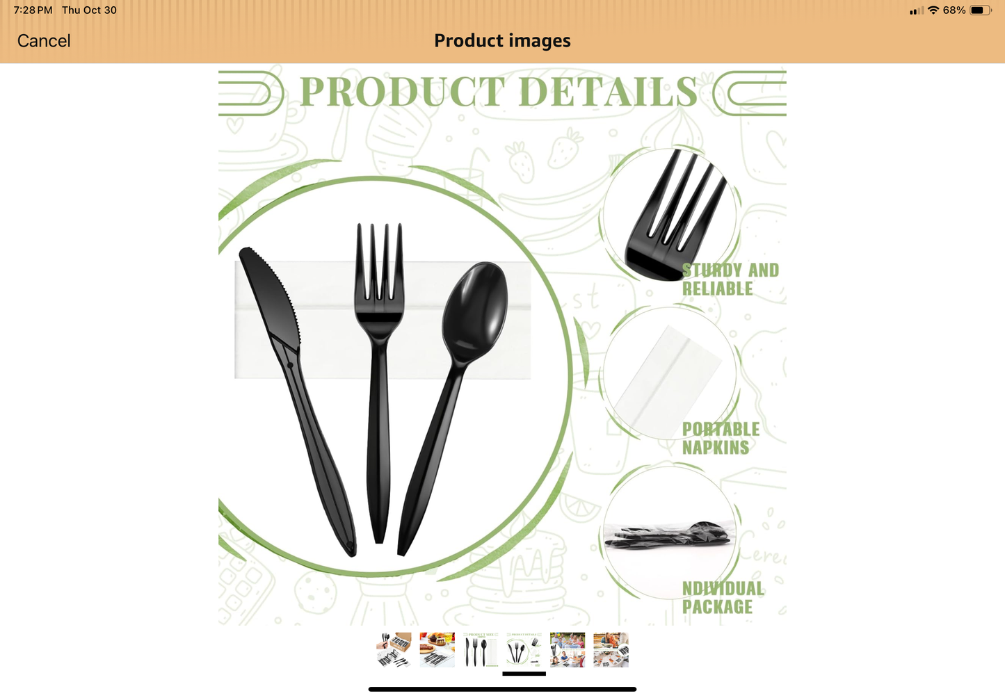 4 in 1 Heavy Duty Plastic Silverware Disposable Utensils 250/Set
