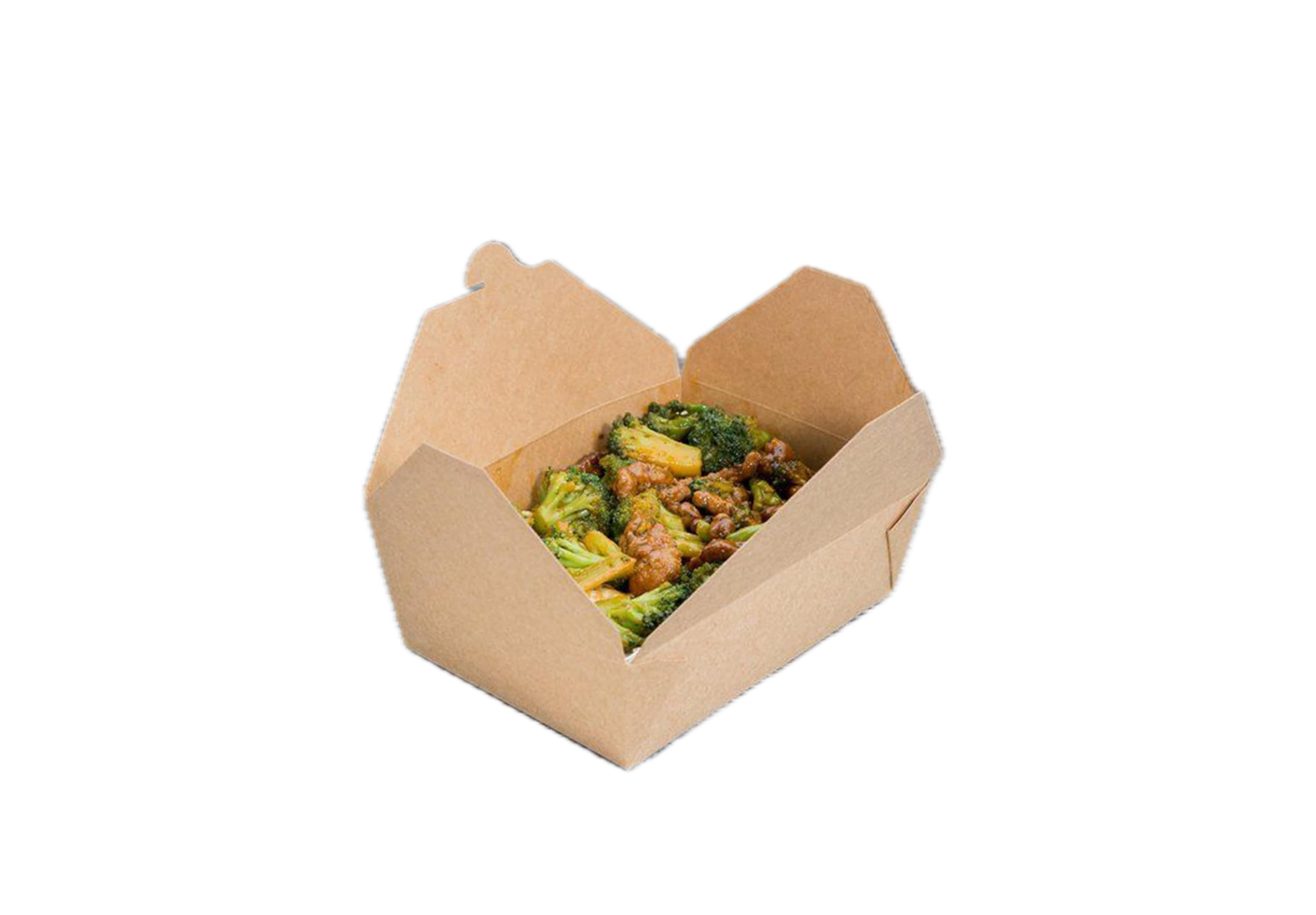 Kraft Folded Paper Container #3 200 Pcs – Ecopakman.com