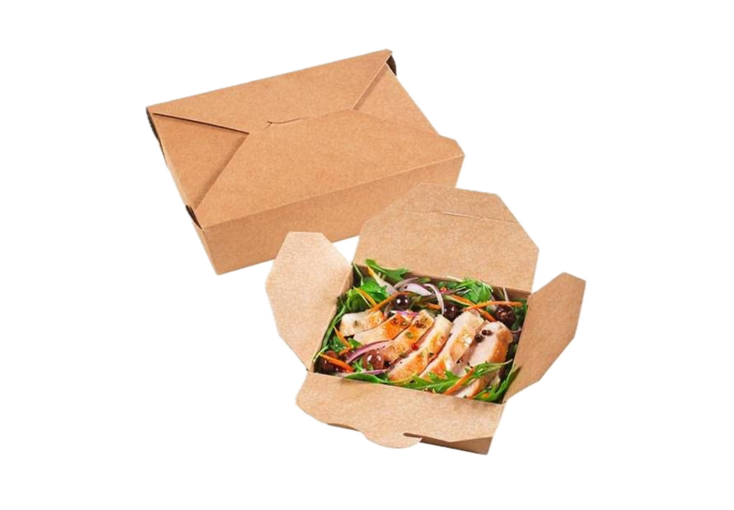 Kraft Folded Paper Container #8 300Pcs