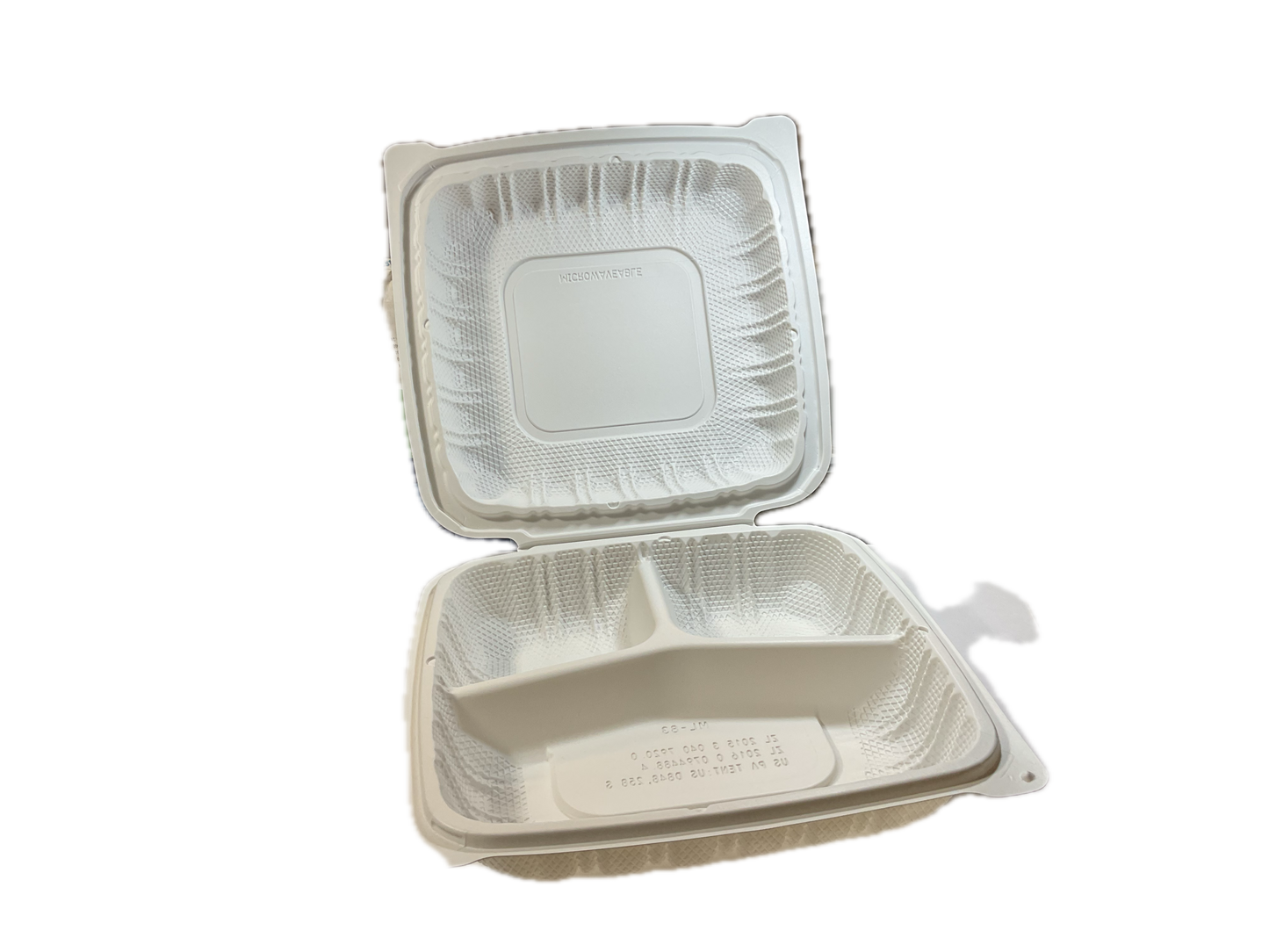 Fiber Clamshells ML-83 3-Compartment 8x8x2.5 (H)120/Case