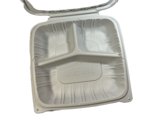 Fiber Clamshells ML-83 3-Compartment 8x8x2.5 (H)120/Case