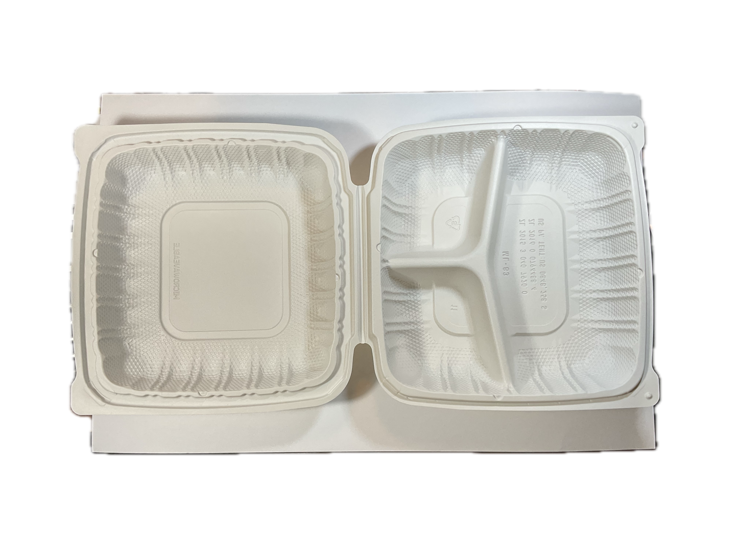 Fiber Clamshells ML-83 3-Compartment 8x8x2.5 (H)120/Case