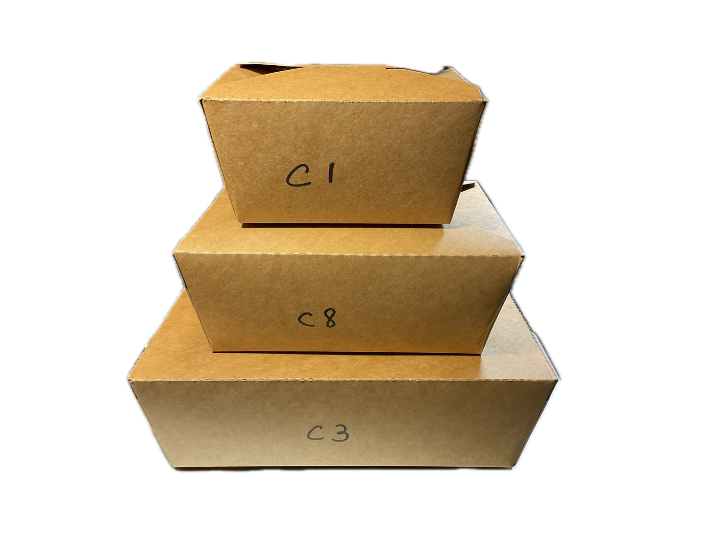 Kraft Folded Paper Container #8 300Pcs