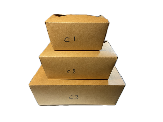 Kraft Folded Paper Container #8 300Pcs