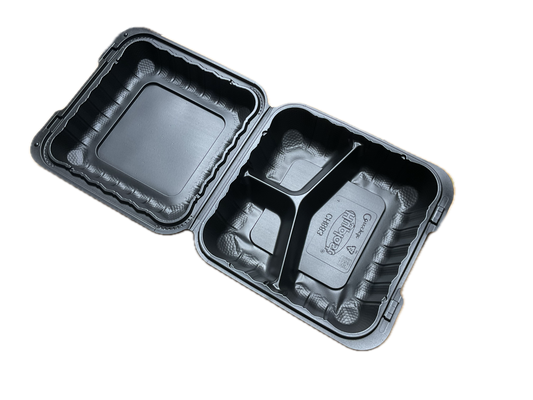 Fiber Mineral Clamshells CHPM883B 3-Compartment 8x8x3.5 (H)150 case