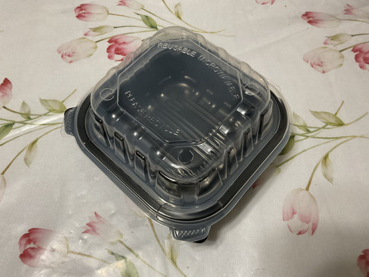 6”x6”3.5(H)Black/Clear Take-Out Clamshell 300 case