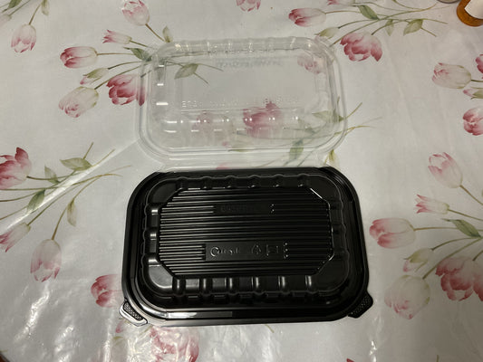 9x6”3.5(H)Black/Clear Take-Out Clamshell 150 case