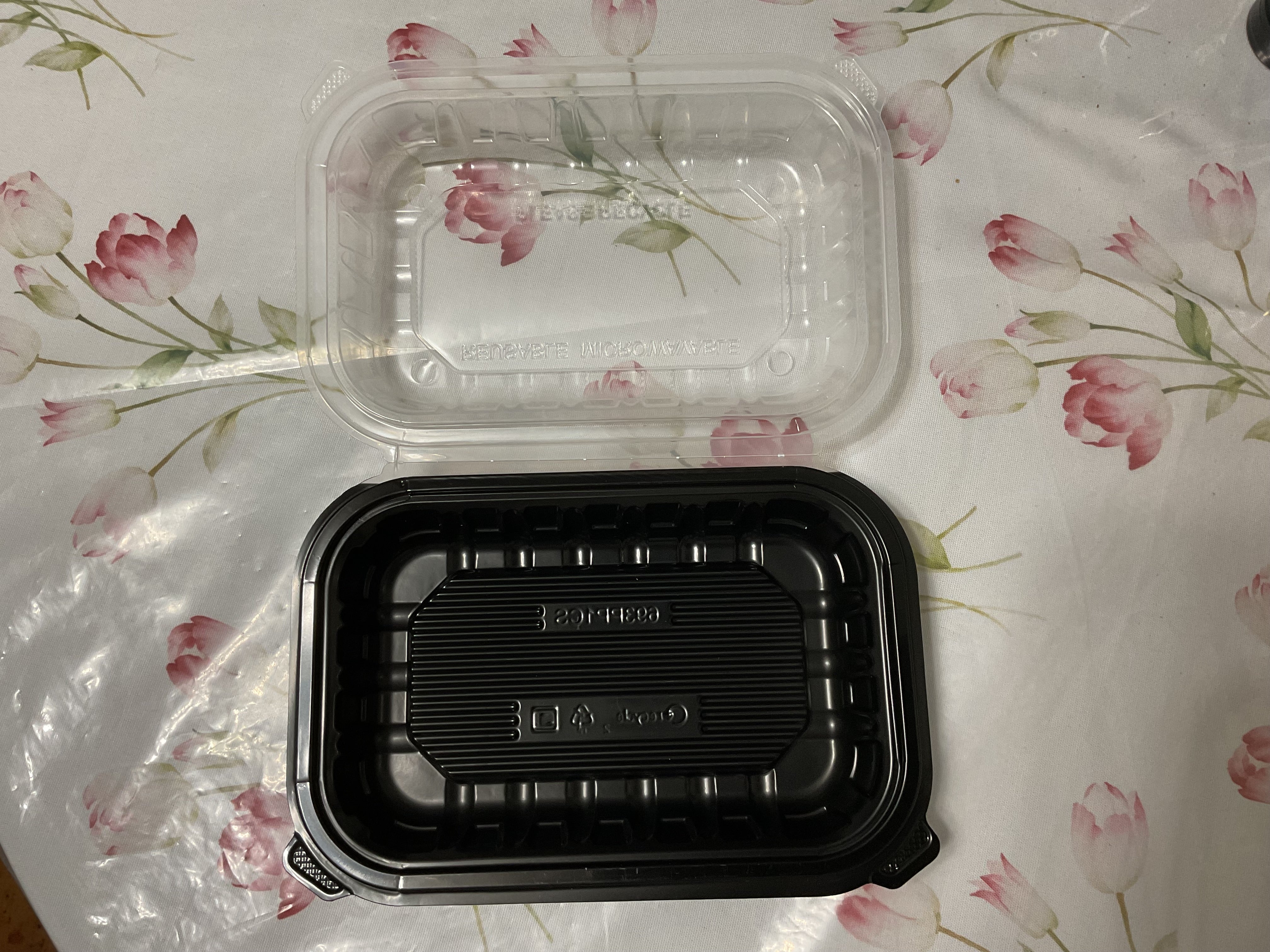 9”x6”3.5(H)Black/Clear Take-Out Clamshell 150 case – Ecopakman.com