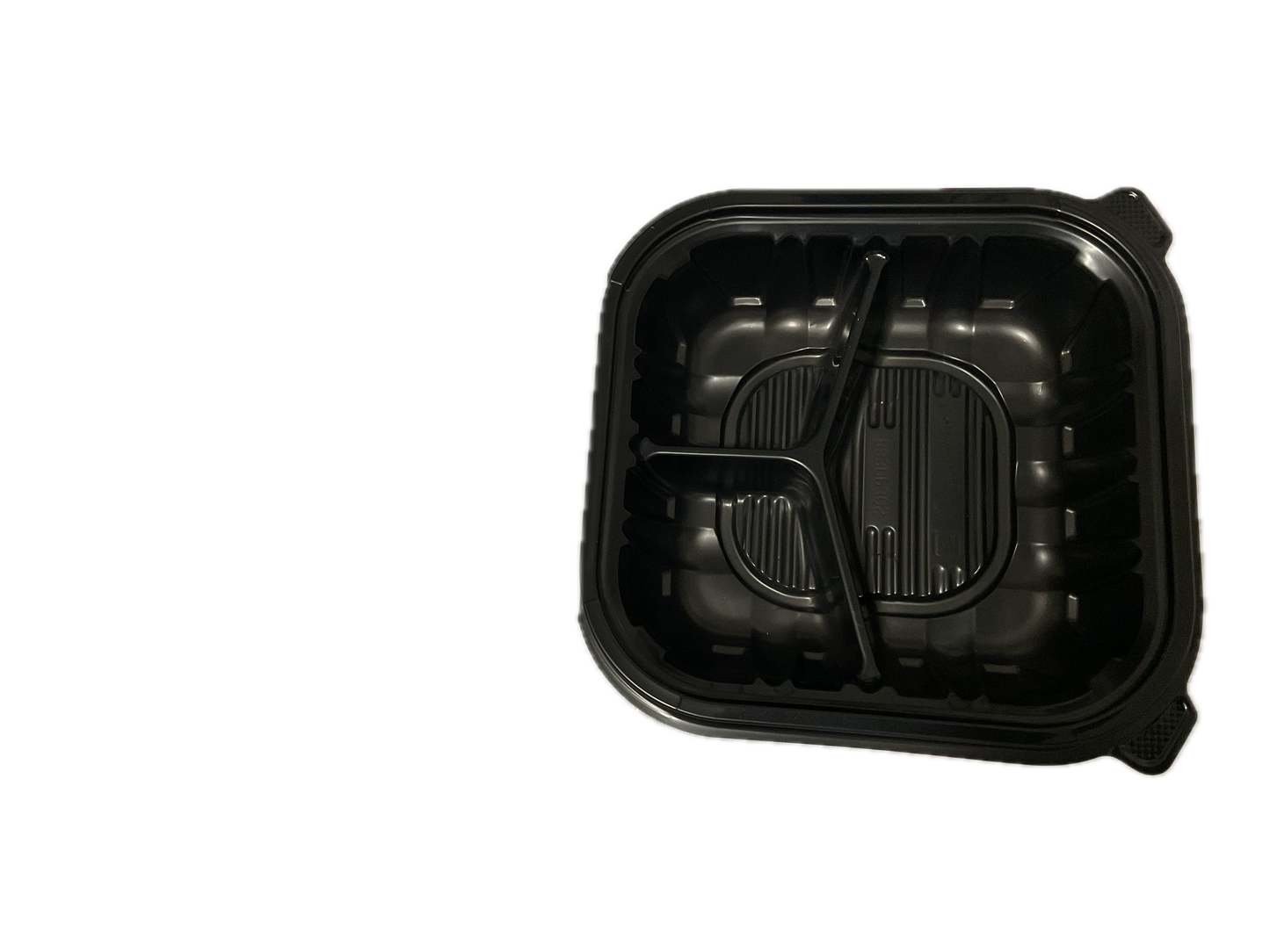 9”x9”3-Conpartment Black/Clear Take out Clamshell 150 case