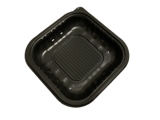 8x8”x3.5(H)PP Black Tray With Translucent Lid-Not Hinged 100 unit case