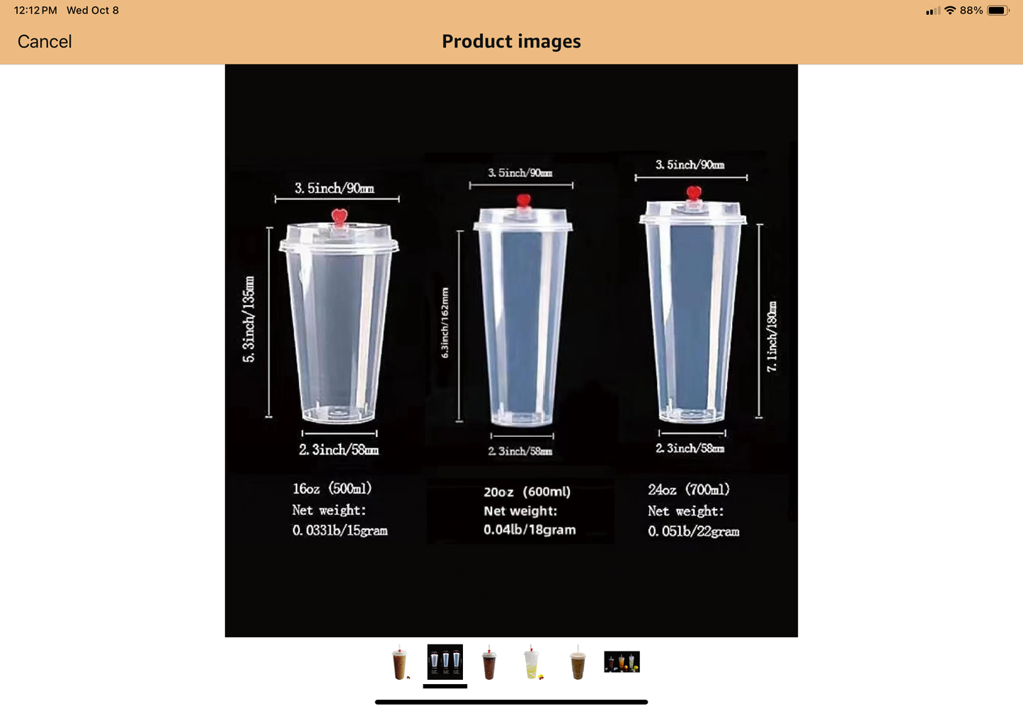 Tankon Plastic Cups with Lids (100 Sets, 20 oz)