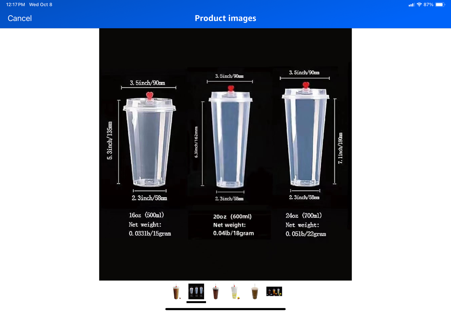 Tankon Plastic Cups with Lids (100 Sets, 16 oz)