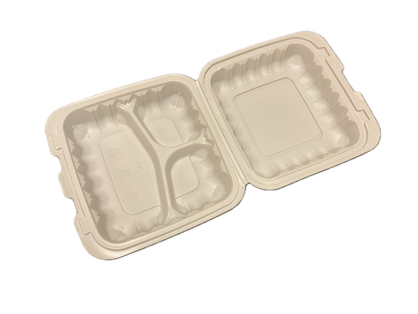 Fiber Mineral Clamshells 783W 3-Compartment 8x7x3 (H)150 case