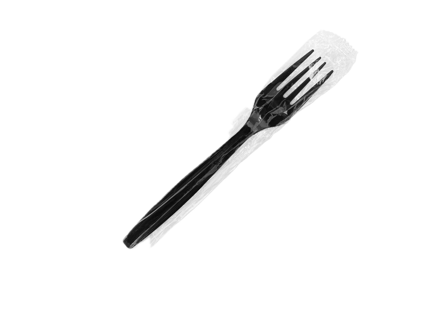 7" Poly-Wrapped Heavy-Weight Disposable Fork, Black (Pack of 500)