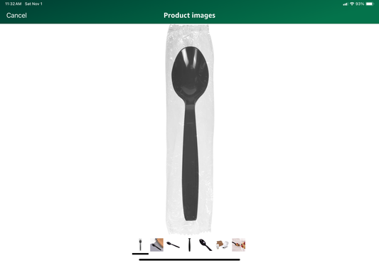 7”Wrapped Heavy Duty black-Spoon 1000pcs