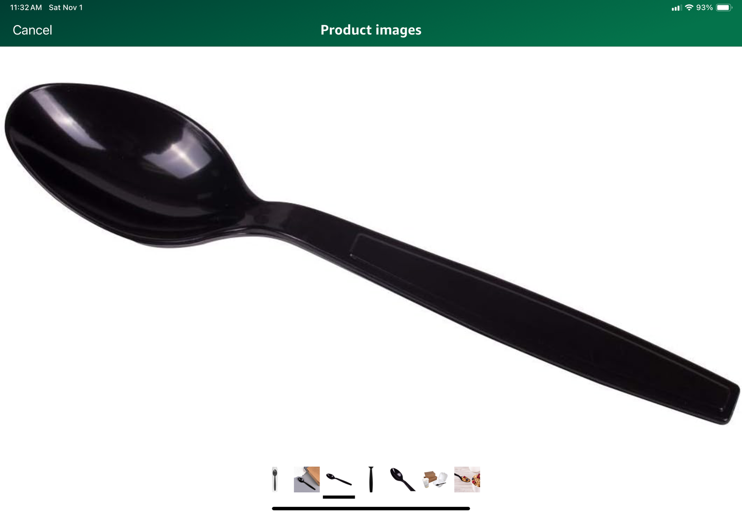 7”Wrapped Heavy Duty black-Spoon 1000pcs