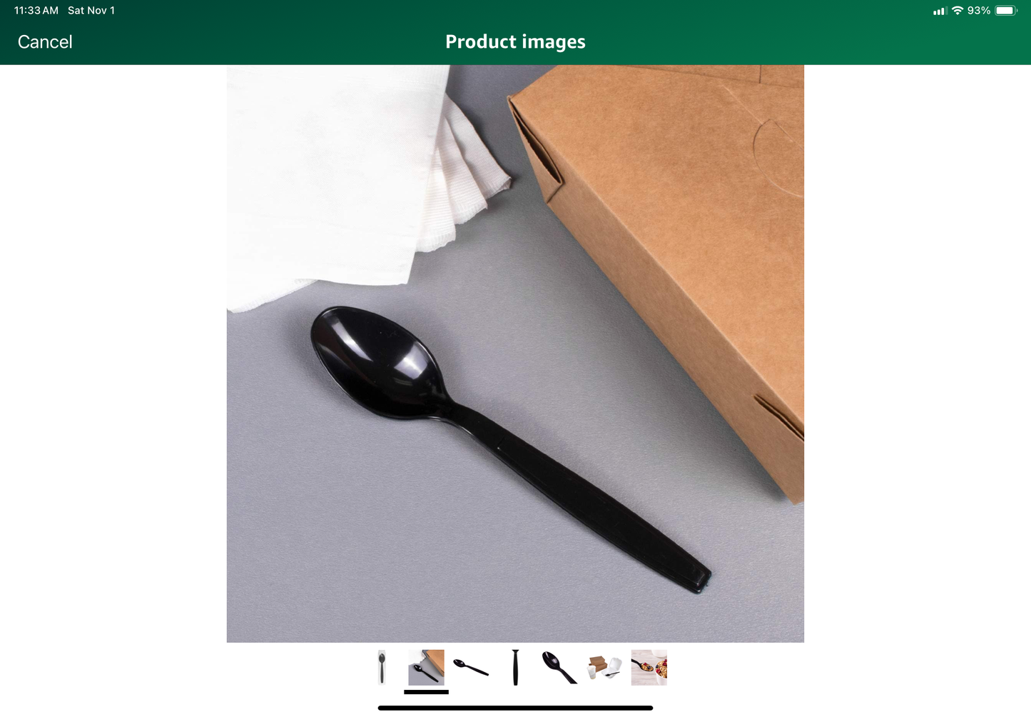 7”Wrapped Heavy Duty black-Spoon 1000pcs